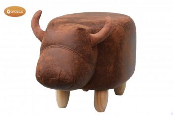 Cocoa the Brown Cow leatherette footstool