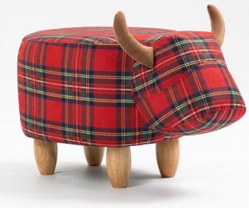 Zara the red tartan cow animal footstool