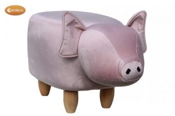 Pinky the Pig pink velvet footstool
