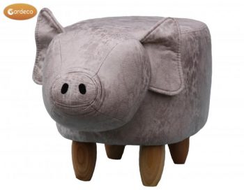 Plato the Pig grey leatherette footstool
